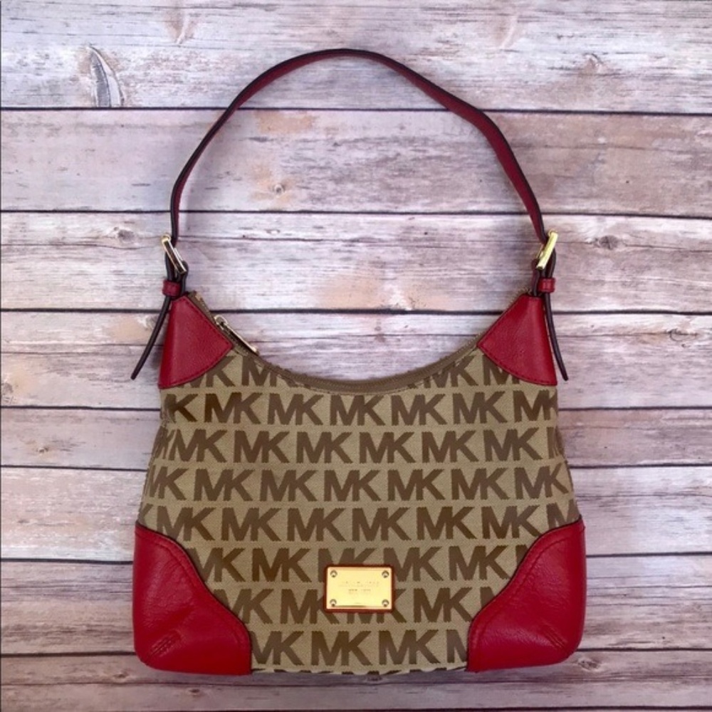 *SOLD*Michael Kors Signature Jacquard Hobo Bag